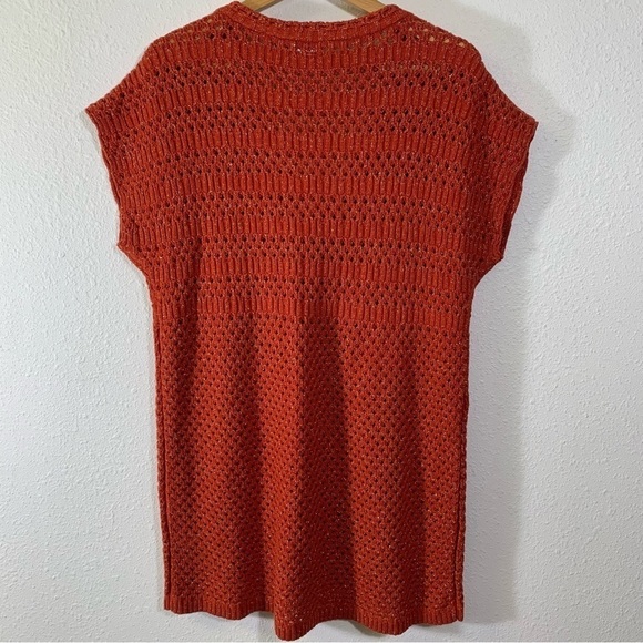 Cato Womens Open Weave Sweater Vest V Neck Light Weight Long Tunic Top S XL - Picture 2 of 9